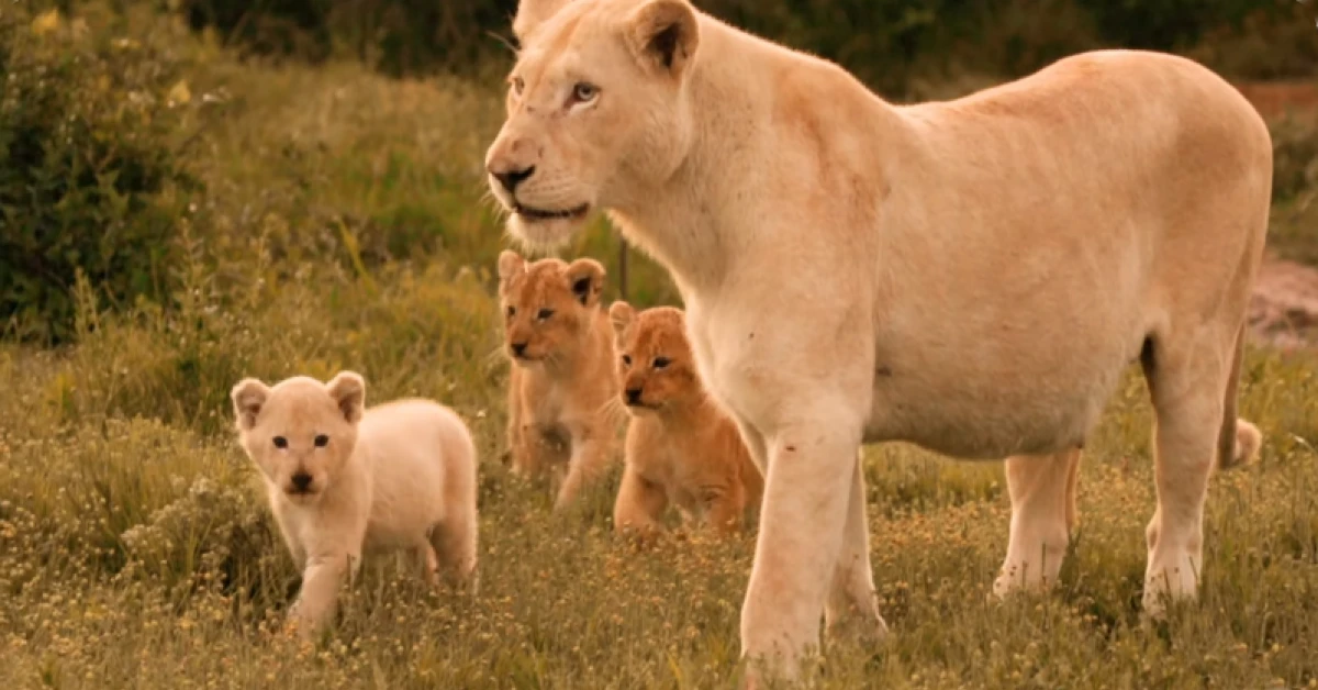 Lioness Lola gave birth to triplet cubs at Chelyabinsk . (Video)